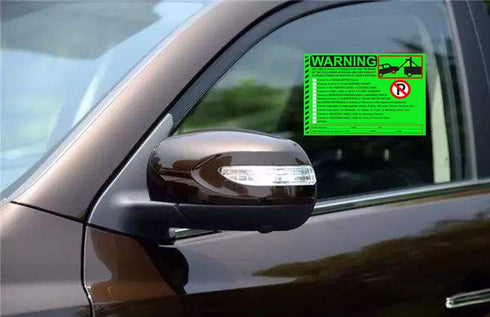 50 Pcs Parking Violation Stickers Notice Parking Violation StickersTow Stickers for Car Vehicle Private Warning Tag Adhesive Car Window Fluorescen...