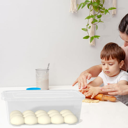 Vababa 2-Pack 16 L Pizza Dough Proofing Box with Lid, Clear Food Pizza Storage Container...