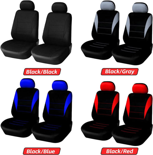 4PCS Car Seat Covers, Automotive Interior Full Set Non-Slip Waterproof Seat Cushion Protectors for Front Seats with Headrest Covers, Universal for...