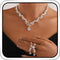 Rhinestone Jewelry Set Silver Sparkly Crystal Prom Necklace Jewelry for Women...