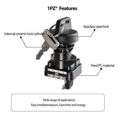 1PZ LZ4-K01 Ignition Key Switch Replacement for Suzuki LT-Z400 Quadsport LTZ400 LTZ400Z 2003-2007 LTF500F 1998-2002 LTA500F 2000-2001 LTZ250 QUADS...