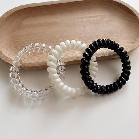 Spiral Hair Ties 20 Pieces No Crease Coil Hair Ties Traceless Phone Cord Hair Ties Waterproof Elastics Hair Bands No Damage Hair Scrunchies Ponyta...