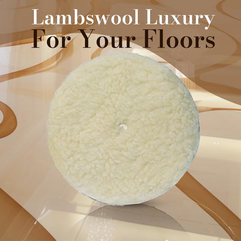 Koblenz Lambswool Pads with Foam Backing, Fits Most 6" Home Floor Buffer Machines, Two Polishing Pads with Two Plastic Replacement Retainer Clips,...