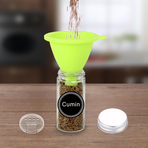 SWOMMOLY Replacement Glass Spice Jars/Round...