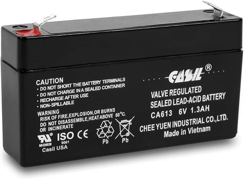 Casil 6V 1.3Ah AGM SLA Rechargeable Replacement Battery...