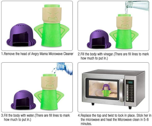 Microwave Cleaner Steam Easily Cleans the Crud In Minutes Steam Cleans With Vinegar and Water for Home Office Kitchens,Green...