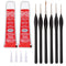 Testors Plastic Cement Glue and Pixiss Miniatures Paint Brushes - Strong, Fast Drying Model Glue for Model Cars, DND Miniatures - Fine Detail Roun...