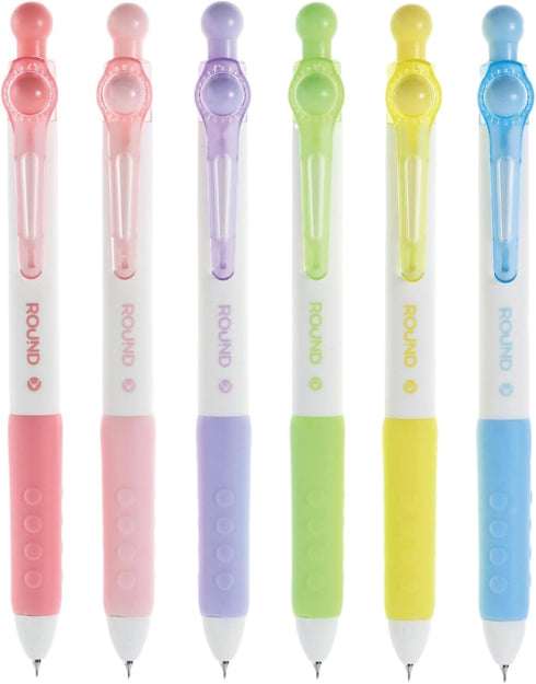6 Pcs Black Ink Gel Pens Retractable Pens Cute Pens with RroBtation Ball 0.5mm Black Gel Pens Office School Pens Women Girls Boy Pens (Black ink -...