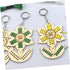 NUOBESTY 5pcs Set Flower Cross Keychain Cross Stitch Keychain Kit Sunflower Keychain Cross Stitch Stamped Kit Embroidery Kits Key Carabiner Craft ...