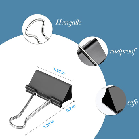 Medium Binder Clips 1.25 Inch Length for Office (40 Pcs)...