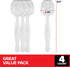 4 Count Disposable Serving Spoons, Clear Plastic Serving Spoons for Catering Weddings, Holiday Parties, and More, Large Plastic Serving Utensils f...