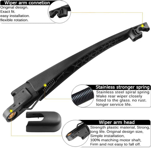 AUTOBOO Replacement for Hyundai Tucson 2010-2015 Rear Windshield Wiper Arm Blade Set -OE 988503W000, 98811-1H000...