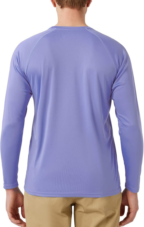 Men's UPF 50+ Rash Guard Swim Shirt Long Sleeve Moisture Wicking Quick Dry Lightweight Wrinkle-resistant Fishing Running, Persian Violet, Small...