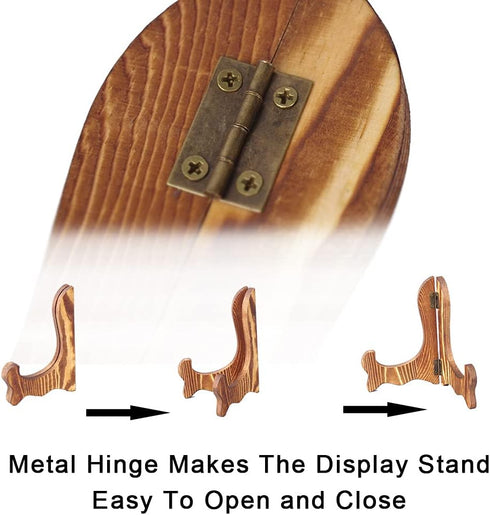 kio 2pcs Wooden Plate Stands for Display, 5inch?7inch Plate Holder Display Stand, Photo Art Stand Holder Display,Durable,Black...