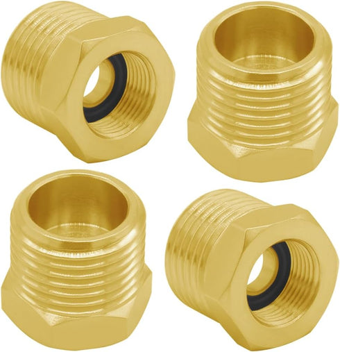Joywayus 1/2 G Male to 3/8 Compression Female Thread Bushing Pipe Fitting, Brass Reducer Faucet Connector Water Hose Adapter, Supply Line Adapter ...