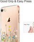 Unov Case Compatible with iPhone SE (2022) iPhone SE (2020) iPhone 8 iPhone 7 Case Clear with Design Embossed Floral Pattern TPU Soft Bumper Shock...