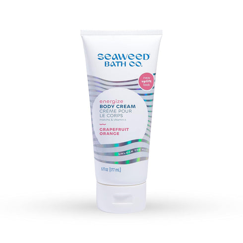 Seaweed Bath Co. Energize Body Cream, Grapefruit Orange Scent, 6 Ounce, Invigorating Hand & Body Lotion Moisturizer for Dry Skin, with Sustainably...