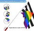 Pride Flag Rainbow Gay Flag LGBTQ Banner Garden Decor 3 x 5 Feet Double-Stitched for Gay Straight Ally with 6.5 Feet Red Telescoping Flag Pole Ext...