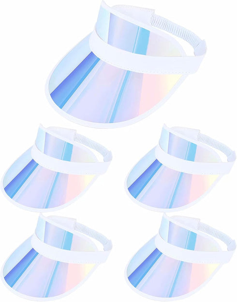 5 Pack Sun Visor Hats Women Clear Colorful Party Outdoor Sports Beach Golf Cap...