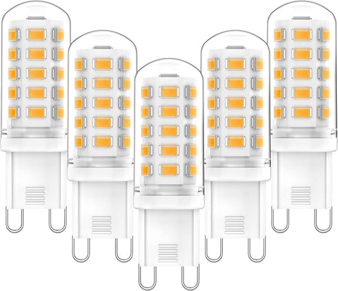 YUIIP G9 LED Bulb 2700K Warm White 4W (40W Halogen Equivalent), AC120V 400LM G9 Bi Pin Base Light Bulbs for Chandeliers Home Lighting, 360° Beam A...