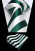 HISDERN Mens Tie Striped Ties and Handkerchief Set Business Formal Woven Pocket Square Wedding College Stripe Necktie...
