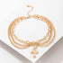 Boho Layered Crystal Chain Ankle Bracelet Gold Snake Dangle Anklet Bracelet Layering Tennis Chain Anklet Punk Summer Foot Chain Jewelry for Women ...