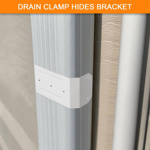 Downspout Adapter Gutter Pipe Clip Hidden Bracket 3x4 White Set of 2...