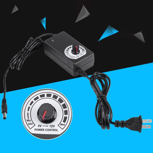 AC to DC Adapter Converter 3-12V 2A Adjustable Power Supply Motor Speed Controller with US Plug...