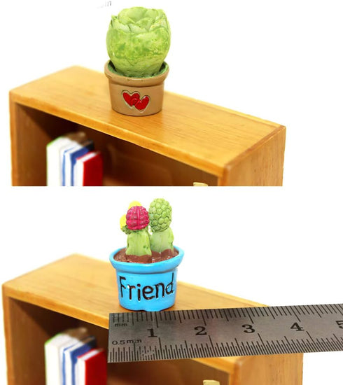 7 in 1 Dollhouse Decoration Plant Pots Miniature Green Potted Miniature Bonsai Model Dollhouse Accessories Decor,1 12 Scale Doll House Miniature P...