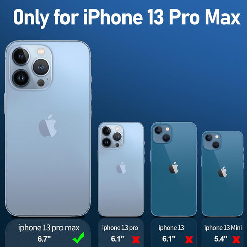 for iPhone 13 Pro Max 6.7" Case with Belt Clip Holster, with 2 Screen Protector, Military Grade Full Body Protection Shockproof Phone Case (BlackO...