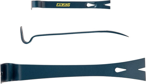 ESTWING 3-Piece Pry Bar Set - 5.5", 7.5" & 10" Nail Pullers with Wide, Thin Blades & Forged Steel Construction - PB3PC, Blue...