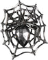 Gothic Spider Black Crystal Brooch Pin - Elegant Halloween Costume Jewelry...