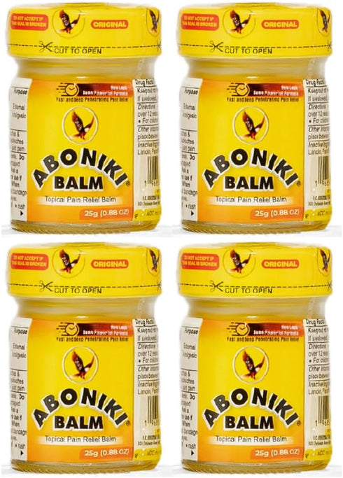 Aboniki Balm (4 Jars) – Powerful and Fast-Acting Pain Relief for Muscles, Joints, and Whole Body. Get Quick Relief Balm - Soothes Aches and Pains....
