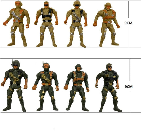 Action Figure Play Set 14pcs Military Toys Trooper with Accessories Including Army Gear Playset - Army Ranger Action Figures Military Toy Soldiers...