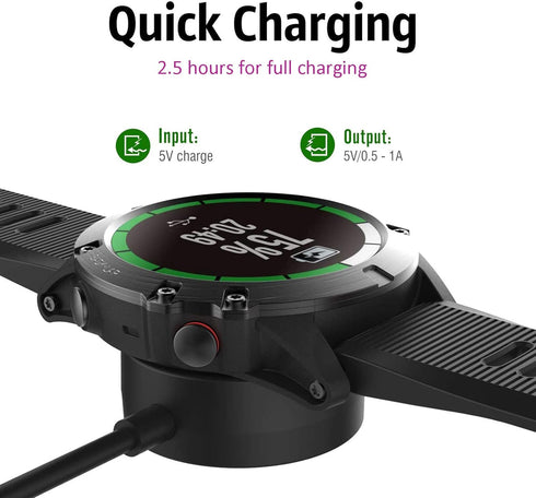 Garmin Watch Charger, Ankky 1m USB Charging Cable Stand Station Date Compatible with Garmin Vivoactive 3 4 4S/Fenix 6/6S/6X, Fenix 5/5S/5X / Venu ...