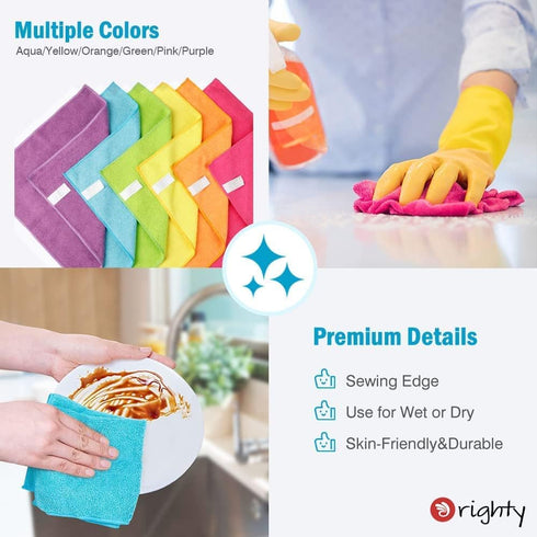 Orighty Microfiber Cleaning Cloths, Pack of 60, Highly Absorbent Cleaning Supplies, Lint Free Cloths for Multiple-use, Powerful Dust Removal Clean...