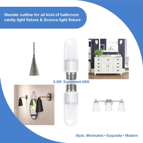 LED Bright Stik Dimmable,led Bulbs 60 watt Equivalent,5000K(Daylight) led Enclosed Fixture Rated, 8.5 Watt 800 Lumen,Standard Medium Screw Base,E2...