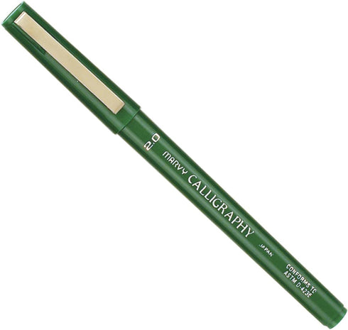 Uchida of America 6000F-C-4 Calligraphy Marker, 2.0mm, Green...