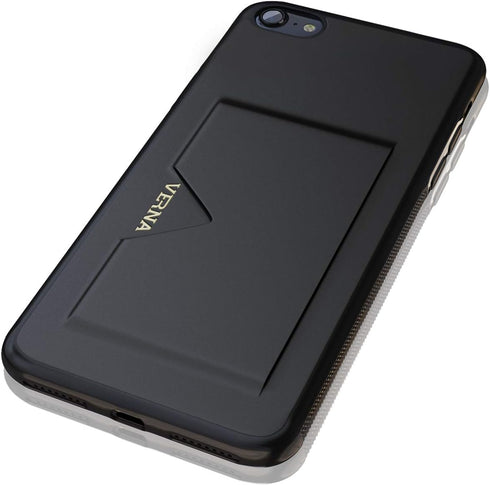 Kitoo Compatible with iPhone SE 2022 | 7 | 8 | SE 2020 Slim Case with 2 Card Holder Slot, Wireless Charging with 1 Card Support - Black...