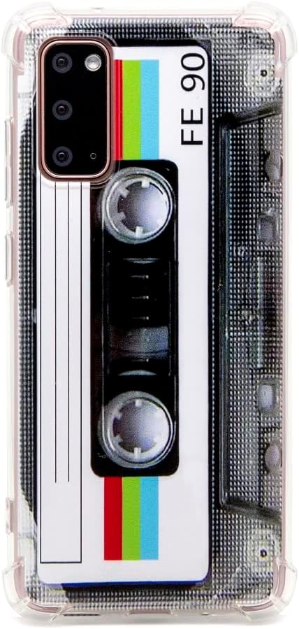 Case for Galaxy S20 with Reinforced Corners TPU Soft Bumper Retro Cassette Tape Case Compatible with Samsung Galaxy S20...