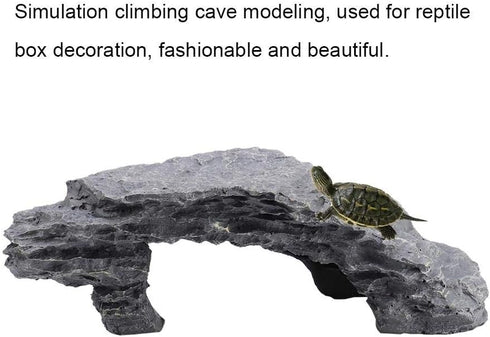 Tnfeeon Tortoise Basking, Hiding Cave Aquarium Reptile Hide Habitat Climbing Dock Decoration Ornament...
