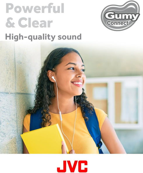 JVC Gumy Connect USB-C Wired Earbuds Headphones, Delay-free for Videos and Gaming, Built-in DAC Reduces Noise and Improves Sound Quality, 9.2 mm D...