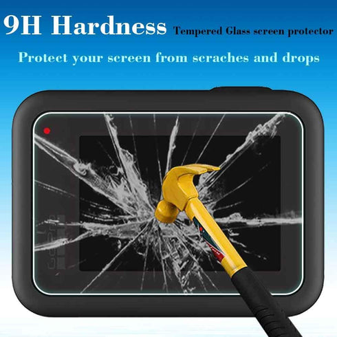 Screen Protector for GoPro Hero 8 Hero8 Black Camera + lens screen protector+Lens cap Cover,9H Hardness Tempered Glass Saver,Anti-Scrach Anti-Fing...