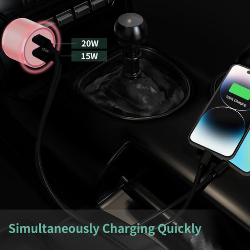 Cluvox 35W USB C Car Charger Adapter, Fast Charging Compatible for iPhone 15 Plus/Pro/Max/14/13/12/11, Samsung Galaxy Phone Charger for Automobile...
