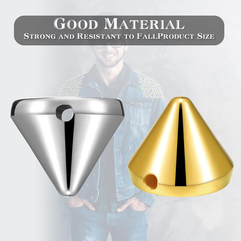 200 Pieces Spike Studs Bead Bullet Cone Sew On, Glue On, Sewing Bracelets (Gold, Silver)...