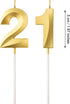 Birthday Candles Numeral Candles Cake Topper Decoration for Birthday Party Wedding Anniversary Celebration Supplies(Gold,21st)...