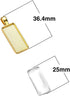 OBSEDE 50Pcs Glue on Bails Rectangle Pendant Tray Glass Dome Kits for Jewelry Making Necklace Earring Scrabble Supplies Cabochon...