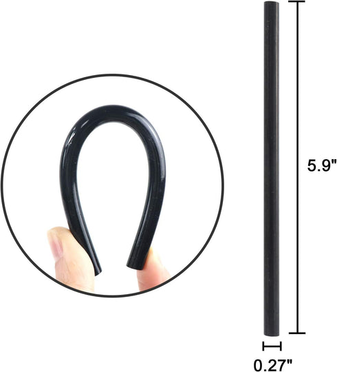 Mini Glue Gun Sticks 5.9" Long 0.27" Dia, T TOVIA 60 Count Black Hot Glue Gun Refill Sticks, All-Purpose Dual Temp Glue Sticks...