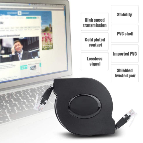 Sonew CAT6 Ethernet Cable, Adjustable Retractable RJ45 LAN Network Cable Cord, High Speed LAN Wires Internet Patch Cable, Network Cable Laptop Int...