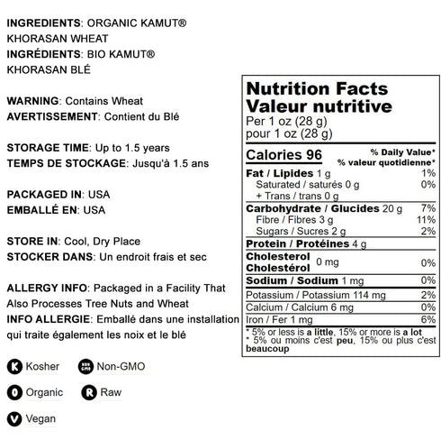 Food to Live Organic Rolled KAMUT Khorasan Wheat Flakes, 8 Ounces - Non-GMO, Whole Wheat Berries, Kosher, Bulk, Great for Cereal, Granola, Muffins...